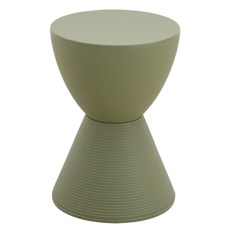 LeisureMod Modern Round Boyd Side Table Olive Green