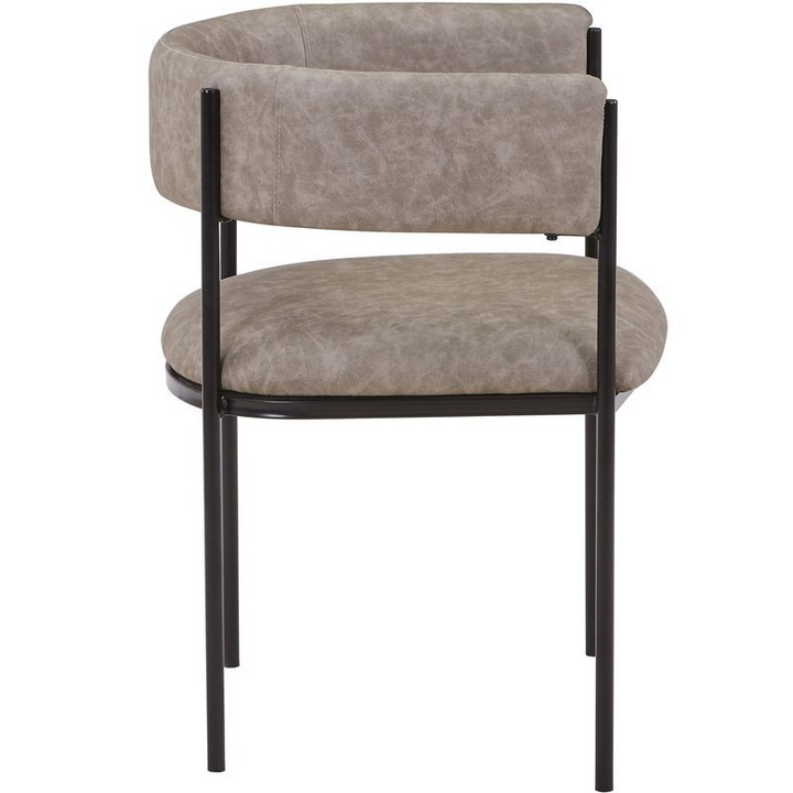 LeisureMod Cyril Collection Modern Chair in Aged Grey Side View.