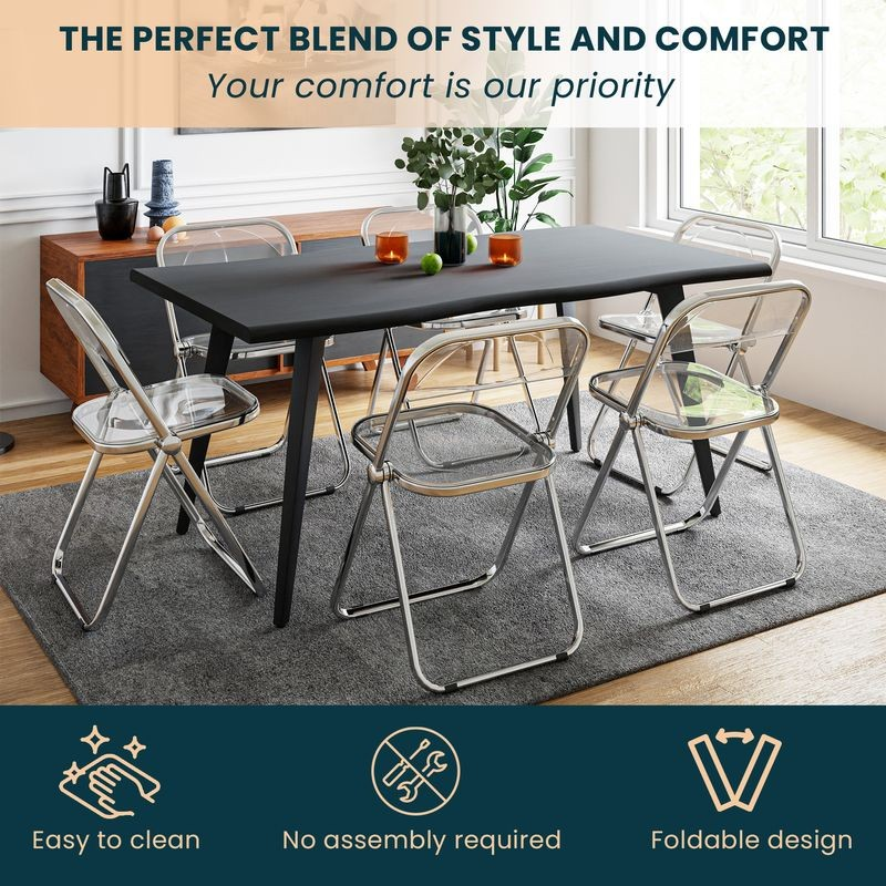Dining table set with chairs in a room, emphasizing style and comfort.