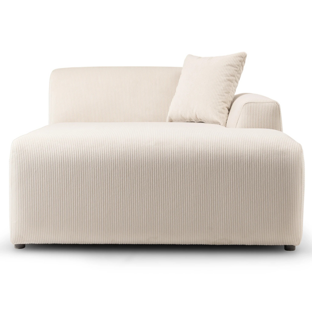 Mar U-Shape Corner Sofa Cream Corduroy Closeup.