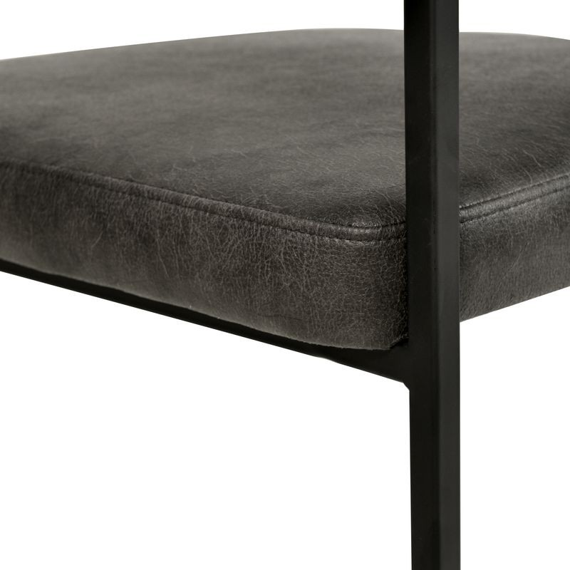 LeisureMod Aero Collection Modern Dining Chair in Charcoal Zoomed.