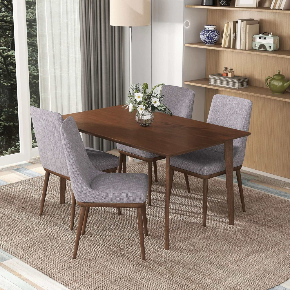 Carlos Solid Wood Dining Table 47" with Chairs.