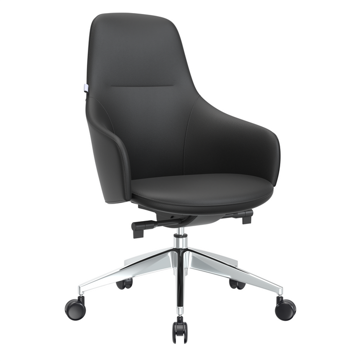 LeisureMod Celeste Series Office Chair in Black Leather