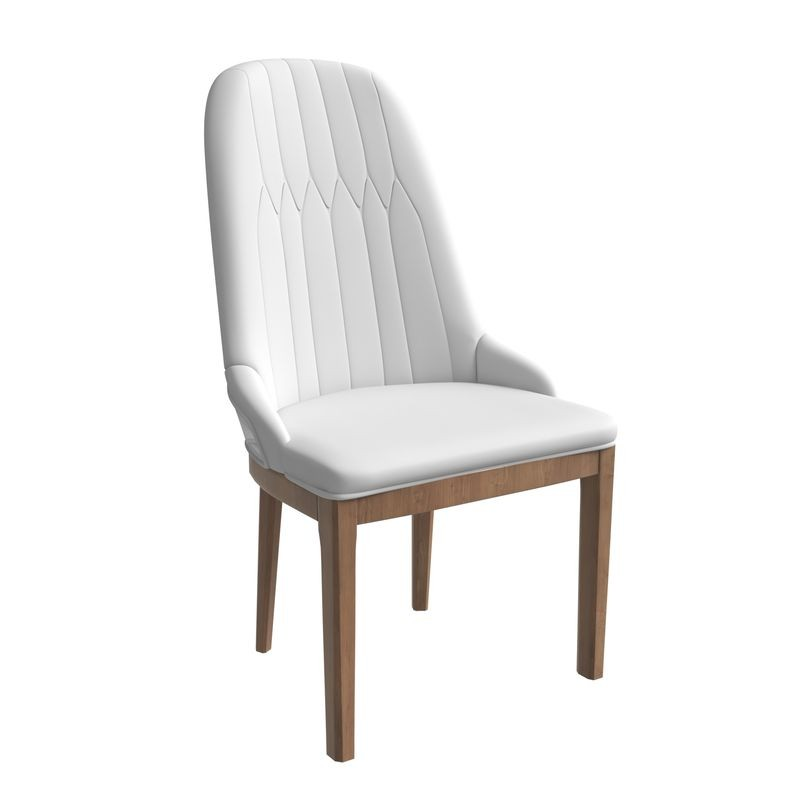 Leisuremod Verisma Collection Modern Wooden Dining Chair in White