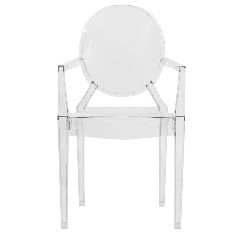 LeisureMod Carroll Modern Acrylic Dining Side Chair Front View.