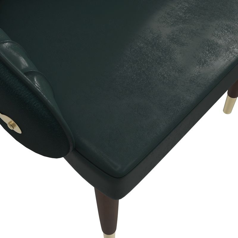 Leisuremod Elara Collection Wooden Dining Chair in Two-Tone Green Closeup.