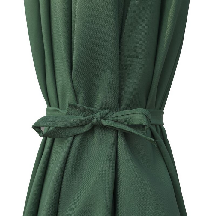 LeisureMod Sierra Outdoor Patio Umbrella with Base in Green Material