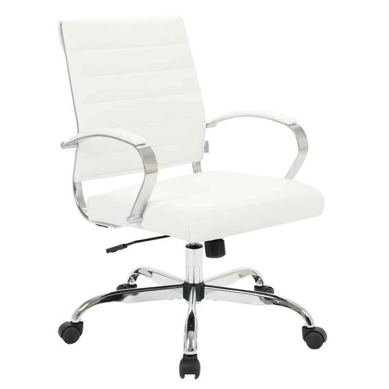 LeisureMod Benmar Leather Office Chair White