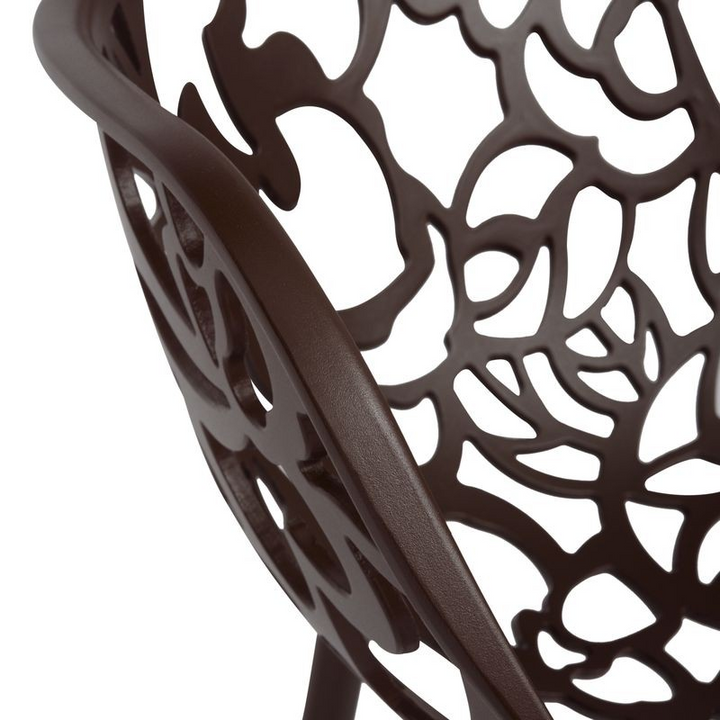 LeisureMod Modern Devon Aluminum Armchair Brown Zoomed.