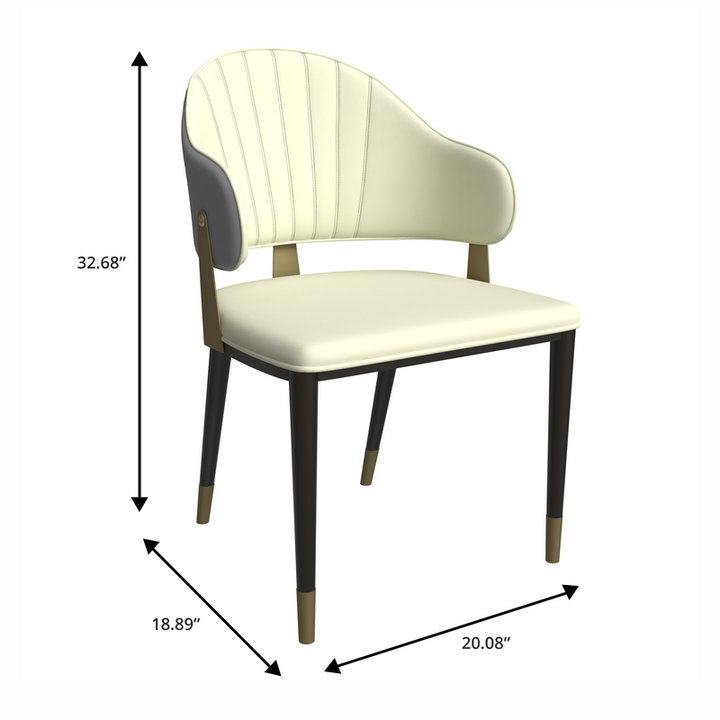 Chair with dimensions labeled on a white background.