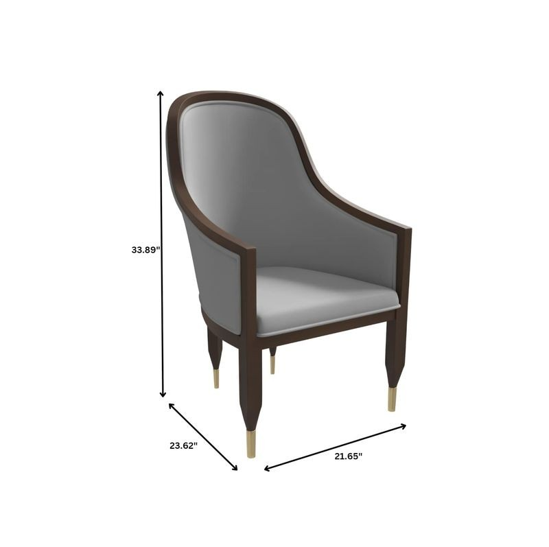 Chair with dimensions labeled on a white background.