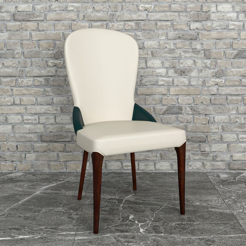 LeisureMod Havana Collection Modern Wooden Dining Chair in Green