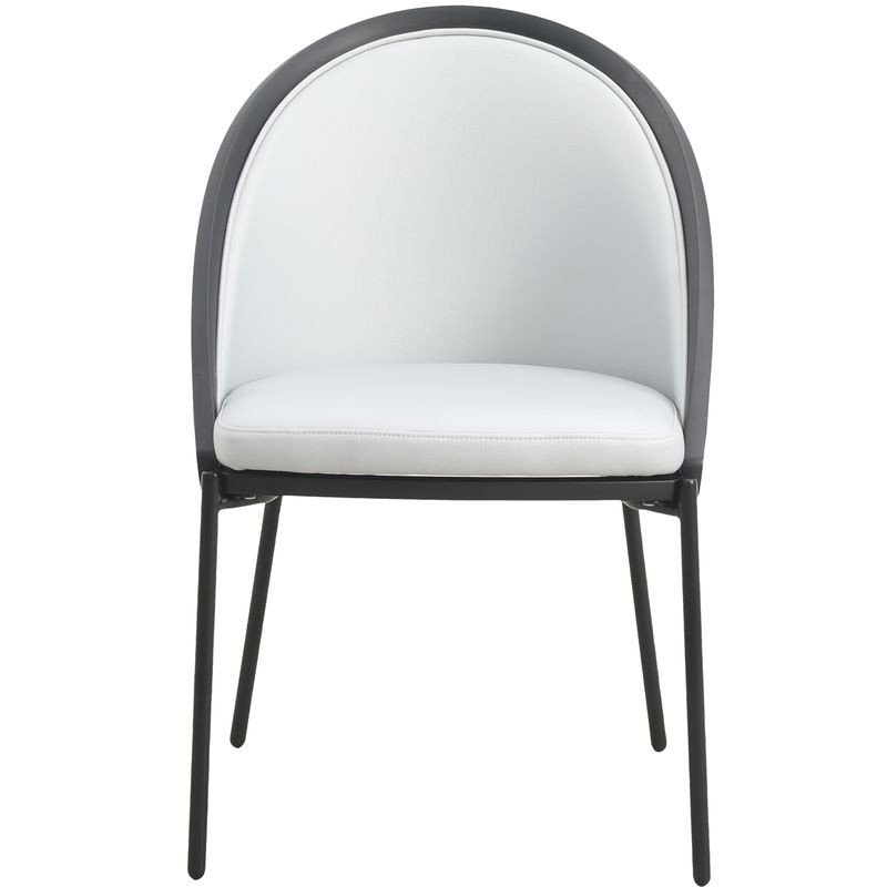 LeisureMod Urbane Collection Modern Dining Chair in White Front View.