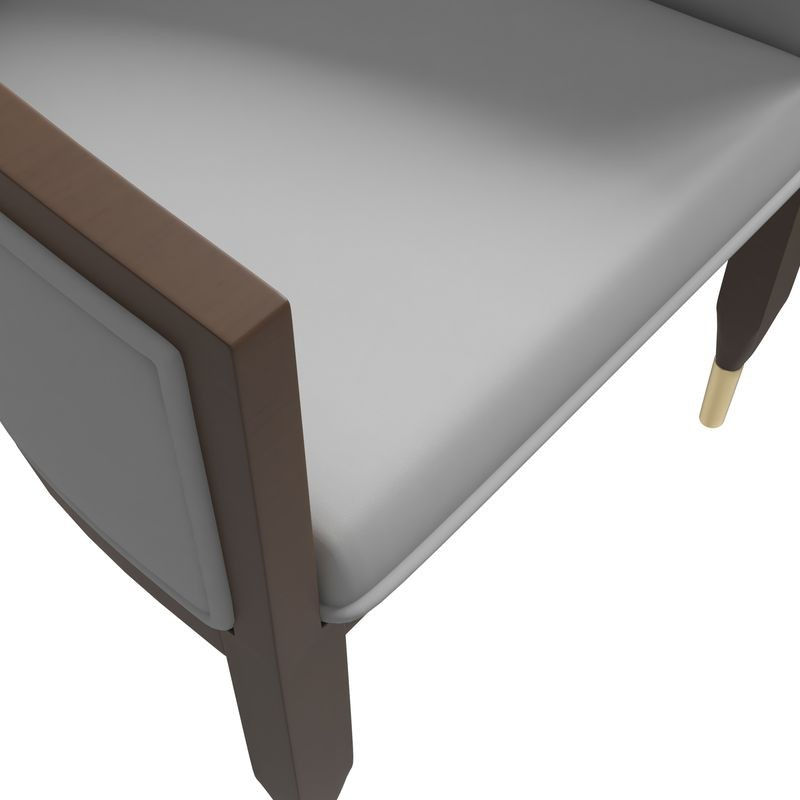 LeisureMod Belle Series Modern Dining Chair in Light Grey Closeup.