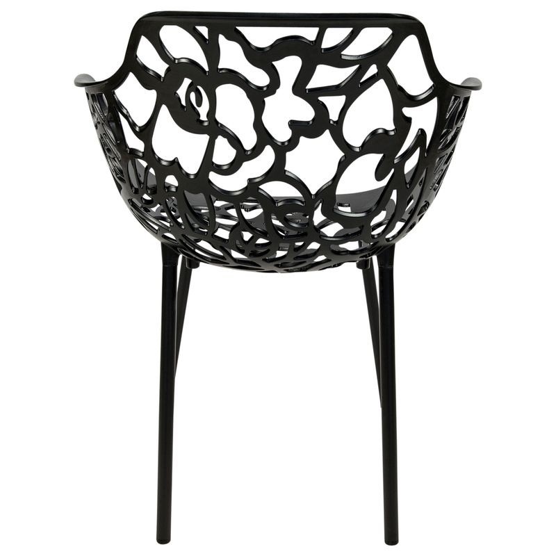 Black lattice chair on a white background.