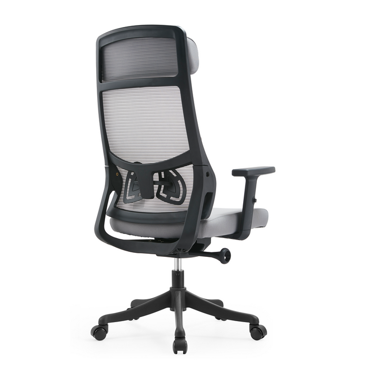 LeisureMod Office Dale Series Office Task Chair in Light Grey Back View.