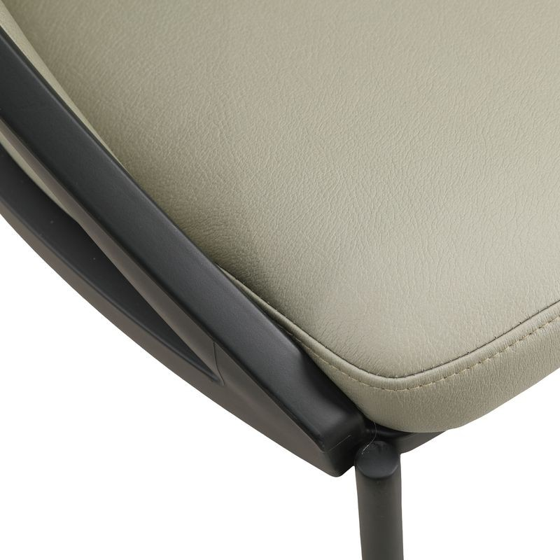 LeisureMod Urbane Collection Modern Dining Chair With Olive Green Closeup.