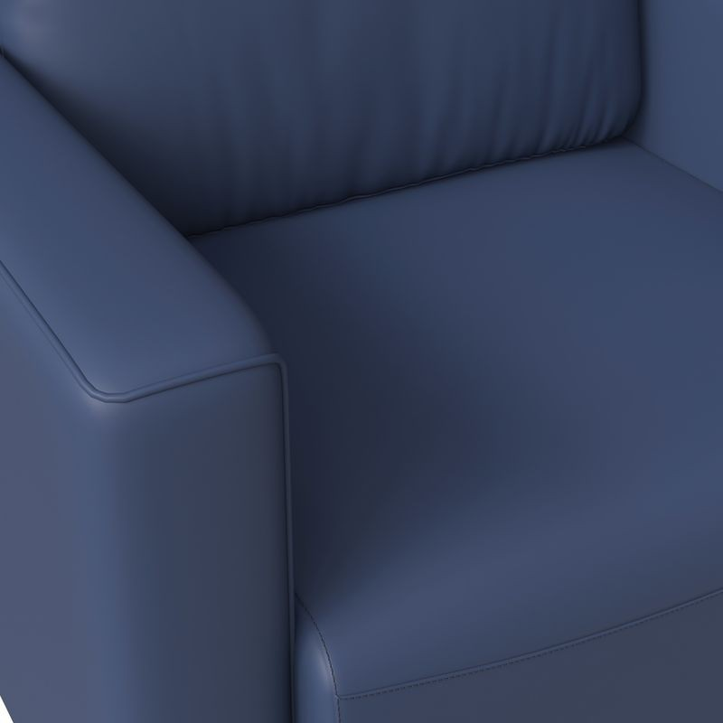 LeisureMod Inno Collection Single Seater Sofa in Dark Blue Zoomed In.