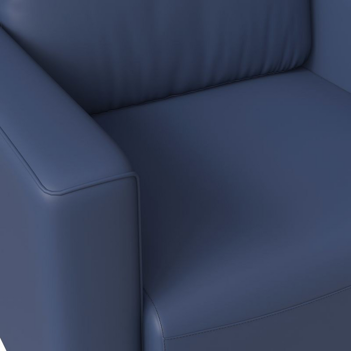 LeisureMod Inno Collection Single Seater Sofa in Dark Blue Zoomed In.